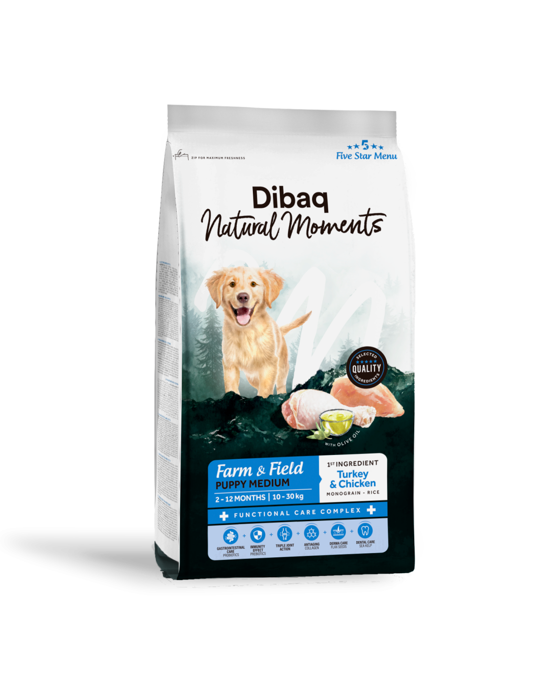 Dibaq Natural Moments Puppy Medium - Pienso Natural para Cachorros Raza Mediana