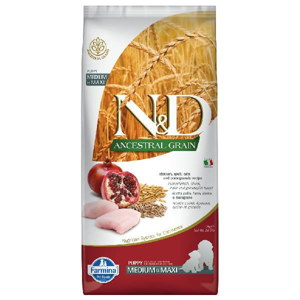 Farmina N&D Ancestral Grain Pollo y Granada Perro Cachorro (Mediana/Grande) - Pienso seco para perros