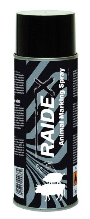 Spray marcador Raidex de 400 ml para ganado, color negro