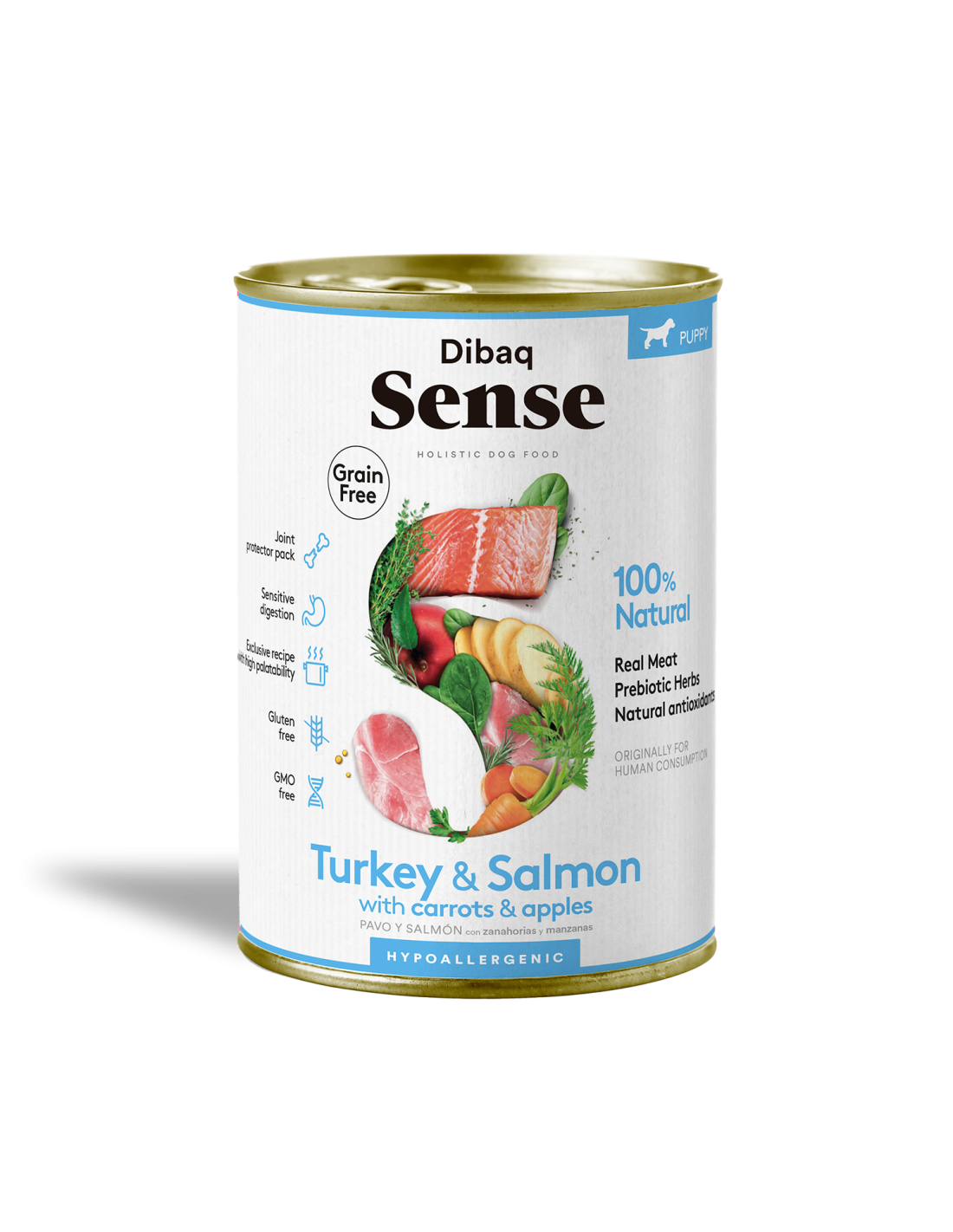 Lata Dibaq Sense Puppy - Salmón y Pavo (Cachorros)