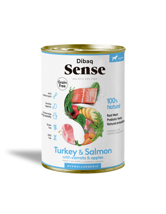 Lata Dibaq Sense Puppy - Salmón y Pavo (Cachorros)