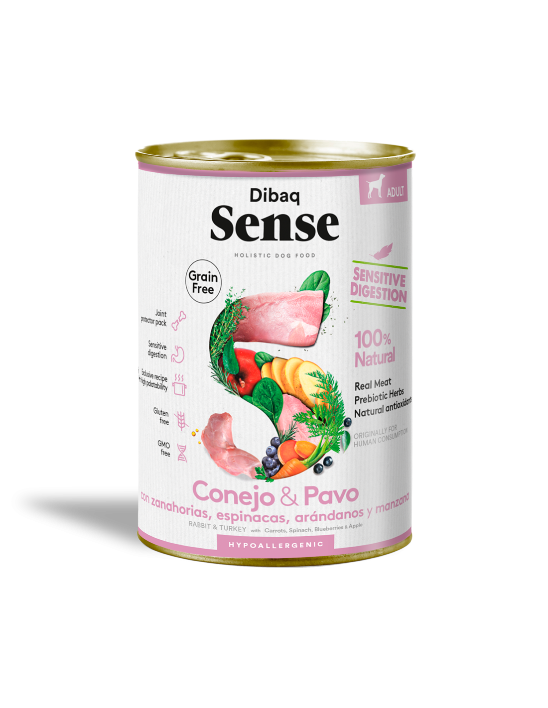 Lata Dibaq Sense Grain Free - Conejo y Pavo