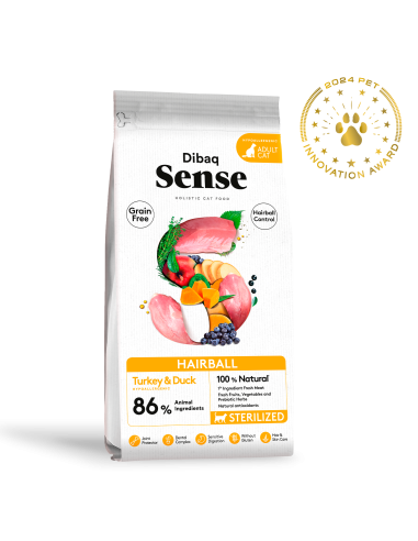 Dibaq Sense CAT Grain Free HAIRBALL (PATO&PAVO) - Pienso para Bolas de Pelo