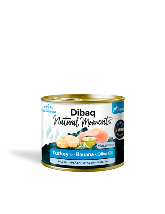 Lata Natural Moments Puppy - Pavo con Plátano