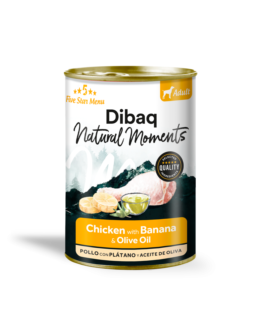 Lata Natural Moments Adult - Pollo con Plátano