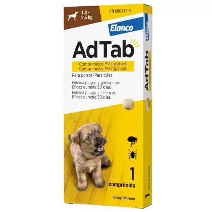 Antiparasitario Masticable Adtab para Perros - Protección Saborizada contra Pulgas y Garrapatas