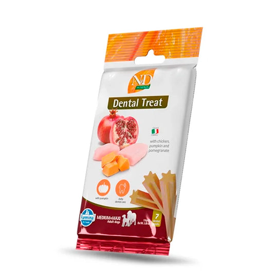 Farmina N&D Pumpkin snack dental de pollo y calabaza para perros medianos y grandes