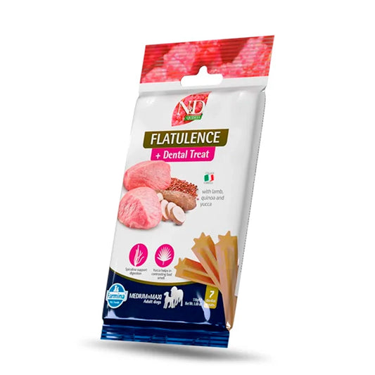Farmina N&D Quinoa snack dental reducción de flatulencias para perros medianos y grandes
