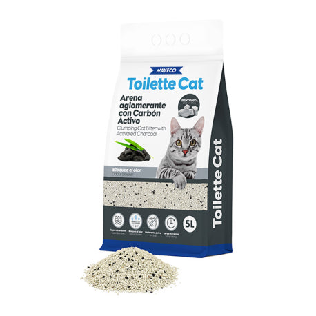 Arena bentonita Toilette Cat con carbón activo, formato 5L/4,5kg
