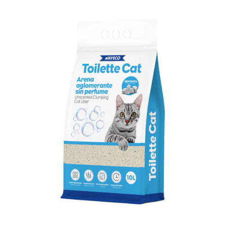 Arena bentonita Toilette Cat sin perfume, formato 10L/8,5kg