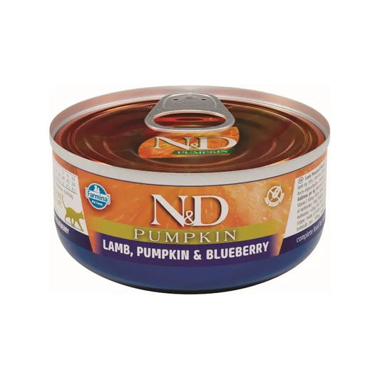 Farmina N&D Pumpkin Cordero y Arándano para gatos, alimento húmedo natural sin cereales