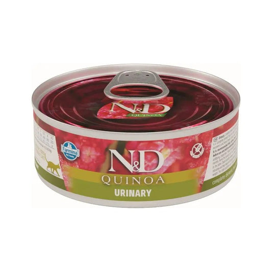 Farmina N&D Quinoa Urinary Pato para gatos, lata de alimento húmedo dietético para el tracto urinario