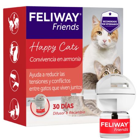 Feliway Friends Difusor + Recambio 48 ml - convivencia entre gatos