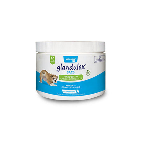 Glandulex Sacs 30 Croquetas - fibra digestiva para perros