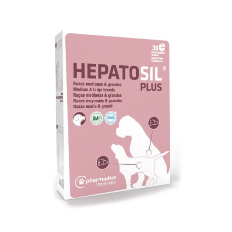 Hepatosil Plus 30 comprimidos, razas medianas y grandes