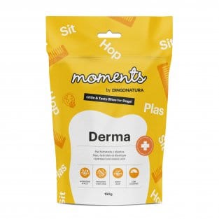 Moments Derma Snack para el Cuidado de la Piel y el Pelo (150 g) - 150 g - Snack funcional para perros: cuidado de la piel y el pelo
