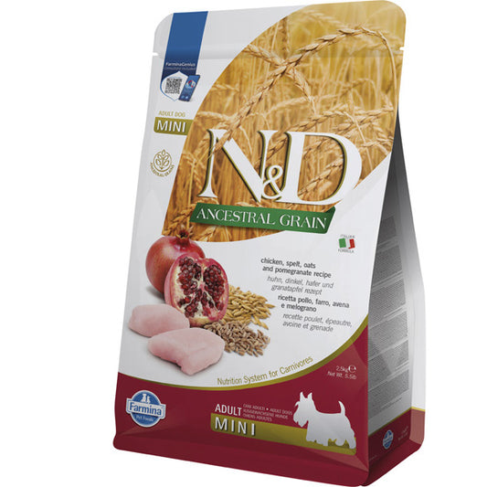 Farmina N&D Ancestral Grain Pollo y Granada Perro (Mini) - Pienso seco para perros