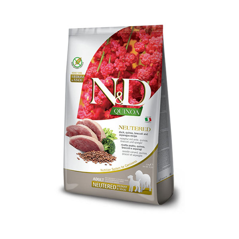 Farmina N&D Quinoa Pato Perro Esterilizado (Mediana/Grande) - Pienso seco para perros